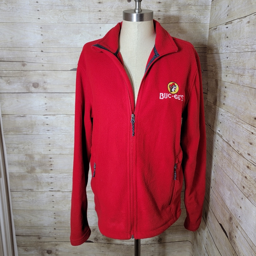 Red buc-ees fleece jacket